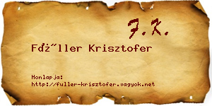 Füller Krisztofer névjegykártya
