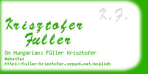 krisztofer fuller business card